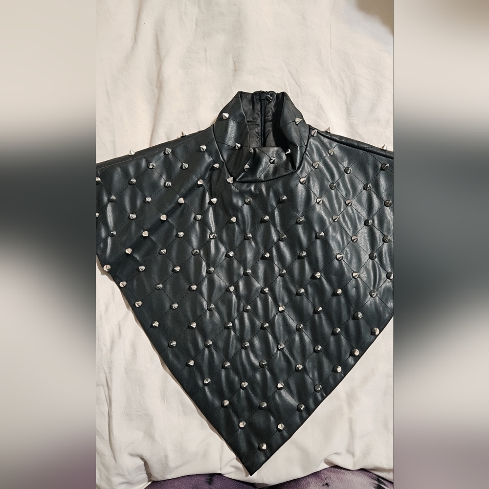 Leather Studded Short Cape